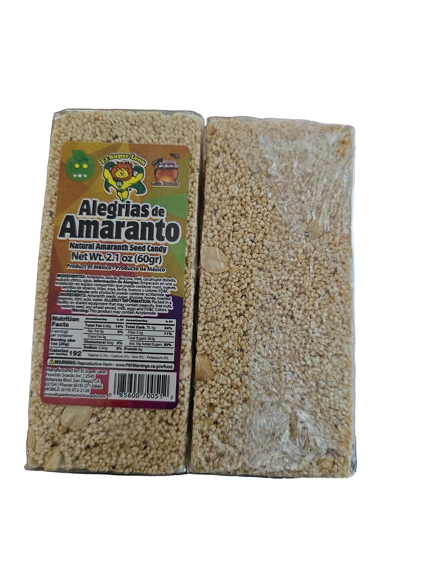 Alegrias De Amaranto Amaranth seed candy 10 pieces box Net wt 1lb 8.5-oz