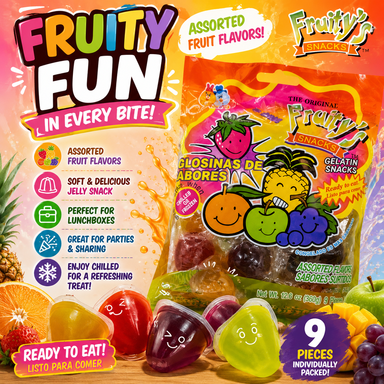 Fruity's Snacks Ju-C Jelly Deluxe – Assorted Fruit Flavors (12.6 oz / 360 g)