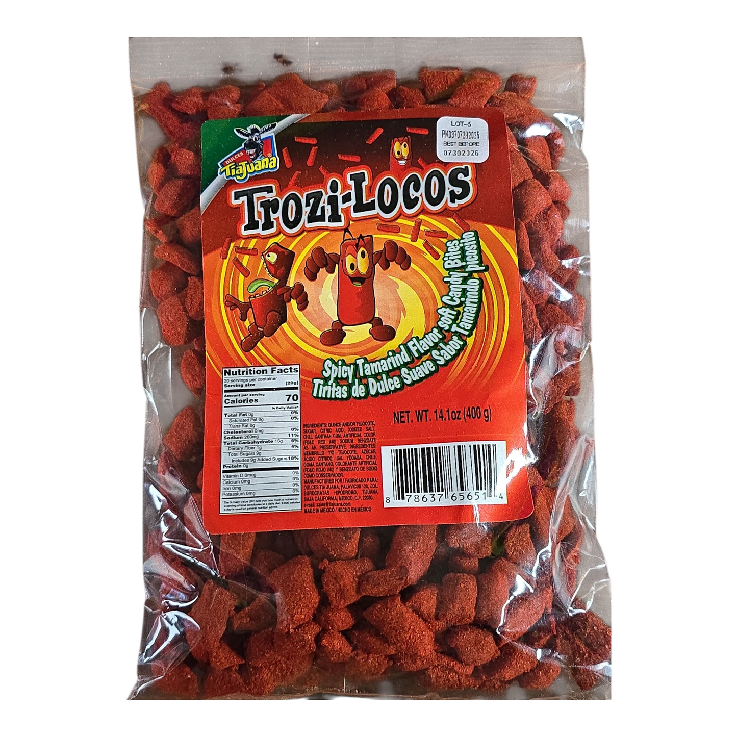Tijuana Trozi-Locos Spicy Tamarind Flavor Soft Candy Bites