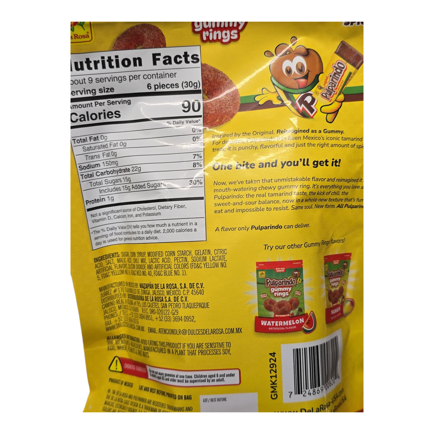 Pulparindo Gummy Rings Flavor Tamarind