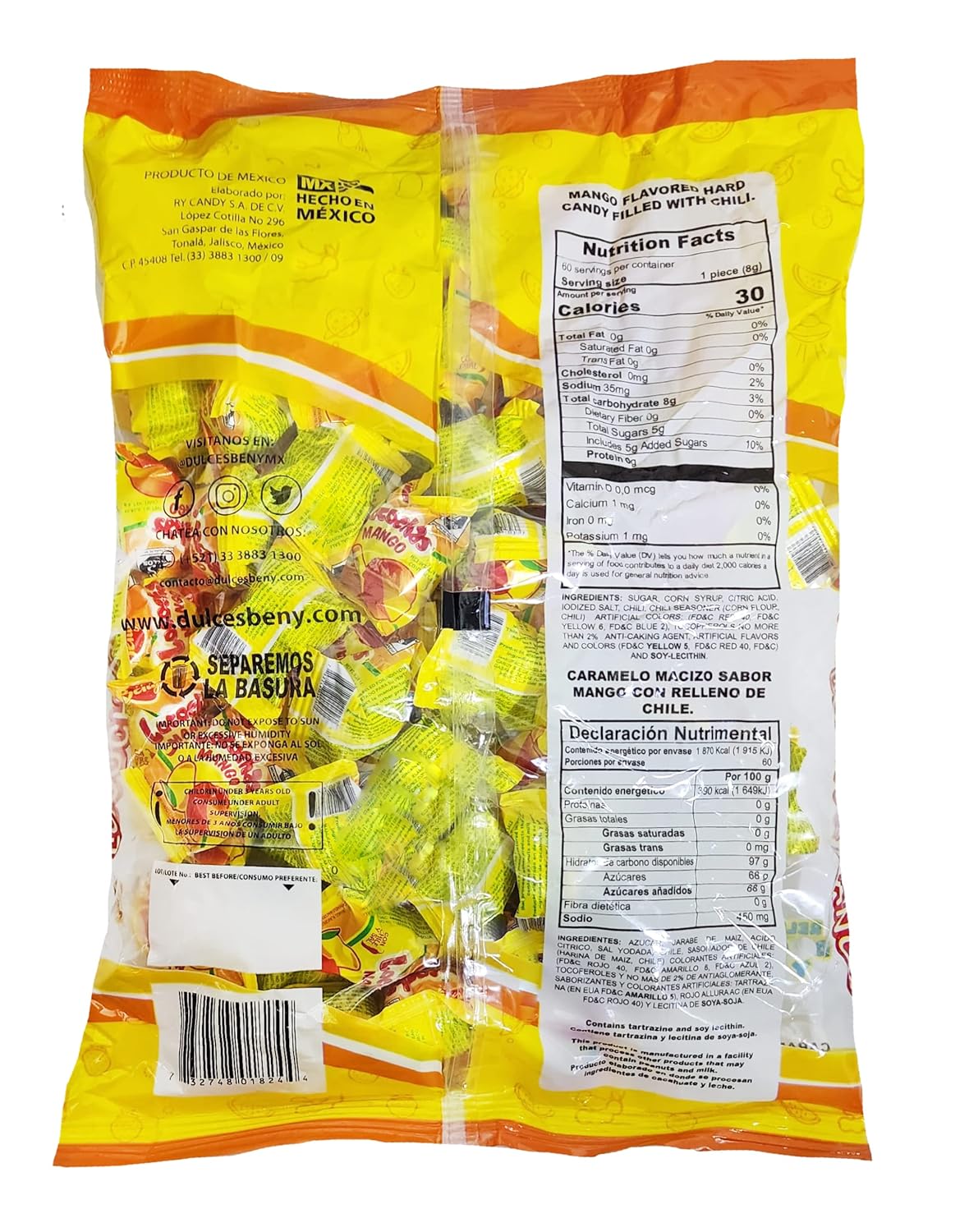 Beny Locochas Mango 60-Pieces Pack Mexican candy