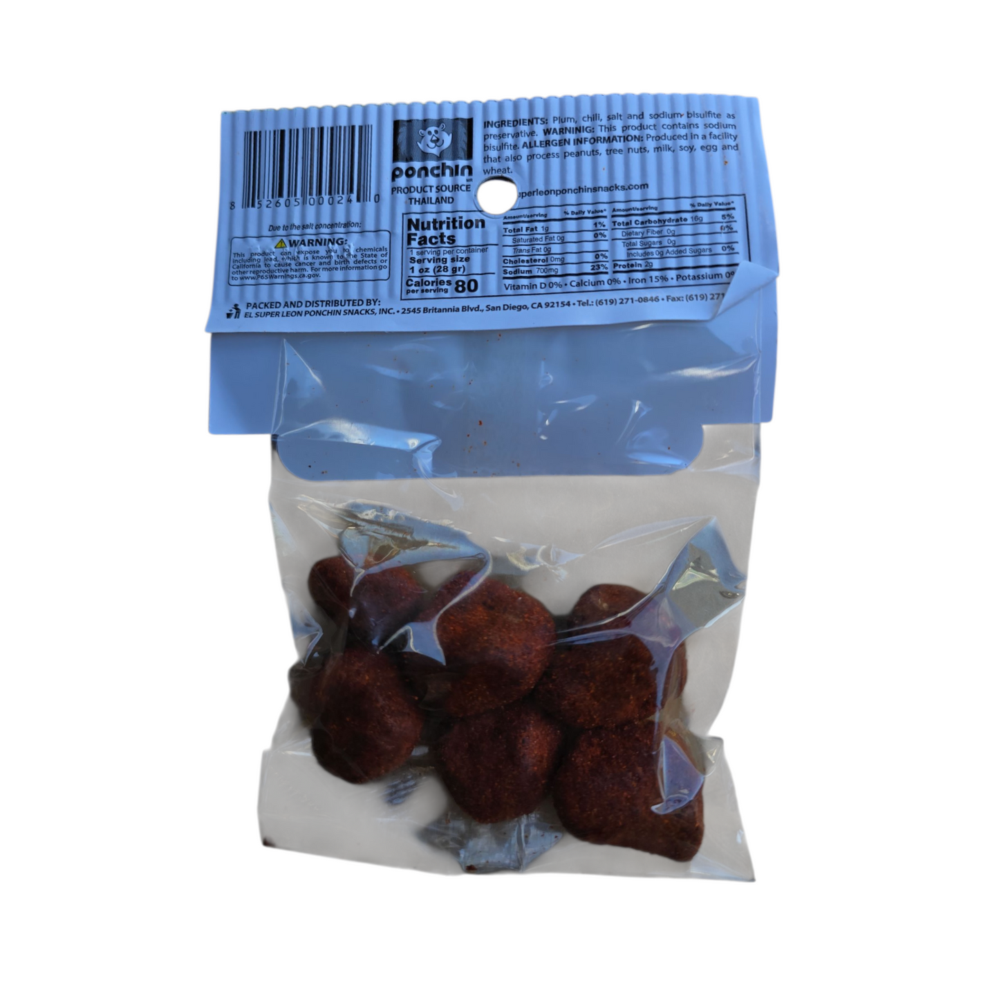 Saladitos con chile 12 x 1.05-oz (Plums with Chili) Net wt 1-lb 6-oz