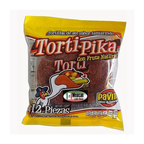 Tortipika con fruta natural (Real natural fruit) Pavito 12-pcs bag Net Wt 6-oz