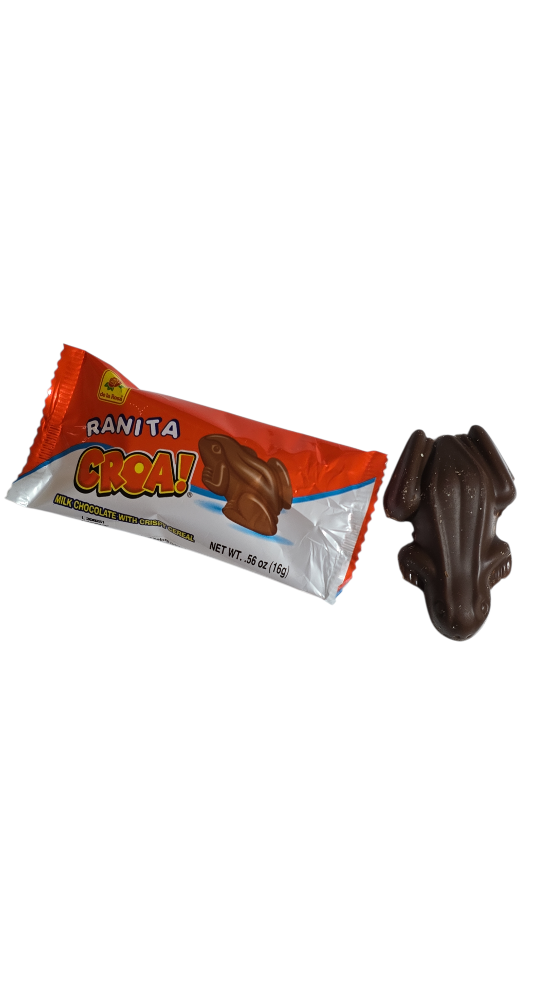 De La Rosa Ranita Groa! 12 pieces  Milk Chocolate  With Crispy   Cereal Net wt 6.8-oz