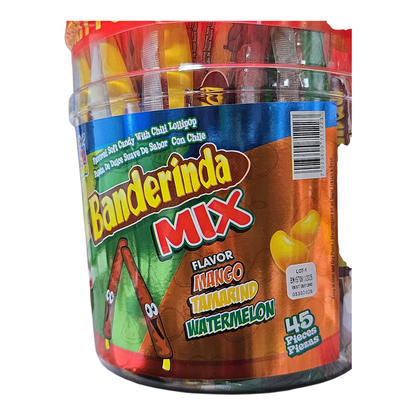 Tijuana Banderinda Mix – Soft Candy with Chili Lollipop (Mango, Tamarind & Watermelon Flavors)