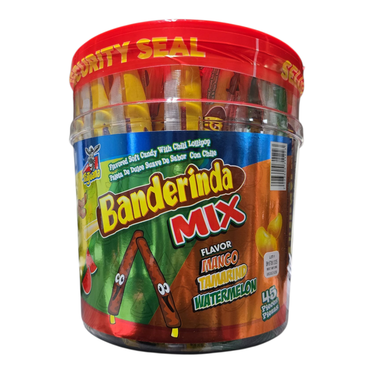 Tijuana Banderinda Mix – Soft Candy with Chili Lollipop (Mango, Tamarind & Watermelon Flavors)