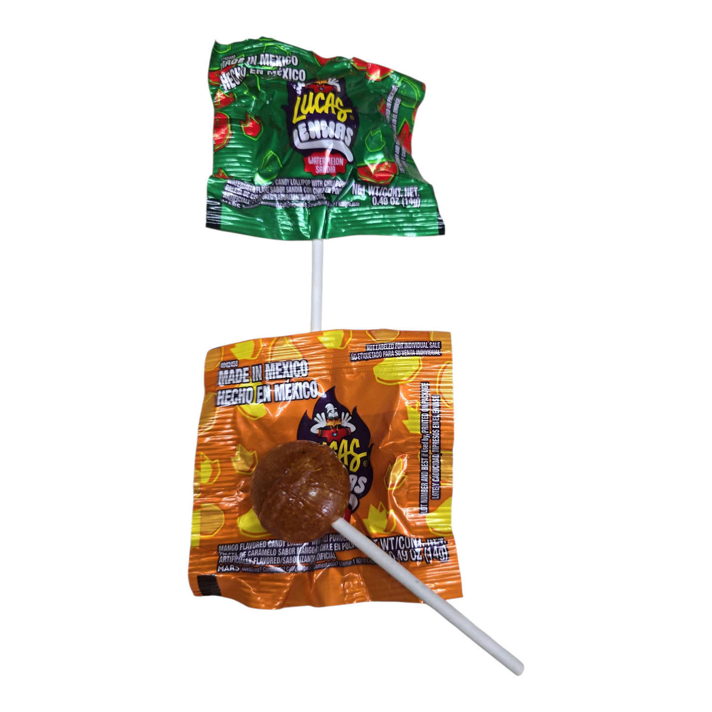 Lucas Lenwas lollipos with center powder 40 pieces mango or Watermelon Flavors