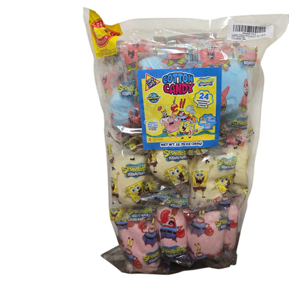 Lupy Lups SpongeBob SquarePants Cotton Candy – 24 Individually Wrapped Pieces – 12.70 oz