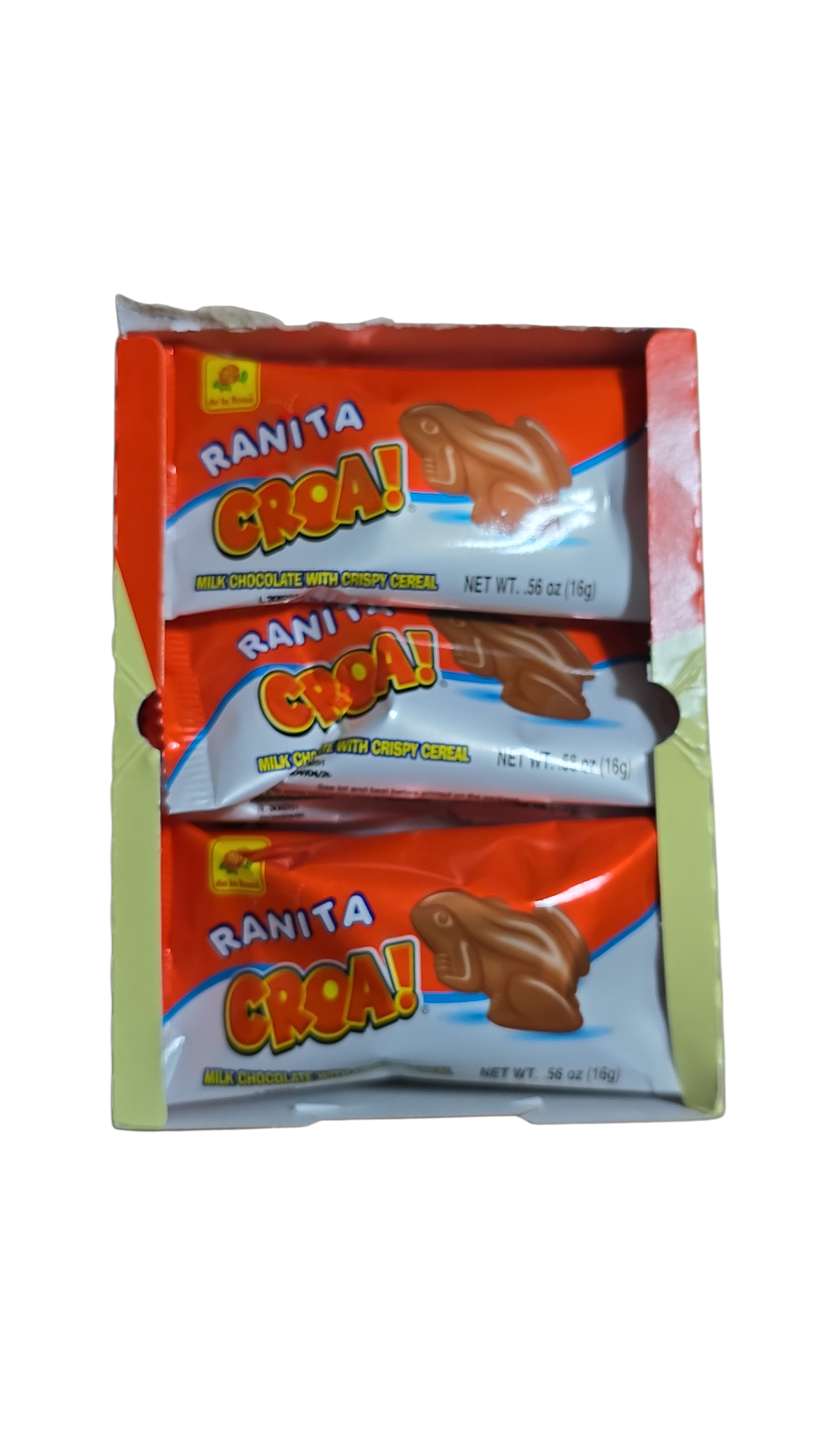De La Rosa Ranita Groa! 12 pieces  Milk Chocolate  With Crispy   Cereal Net wt 6.8-oz