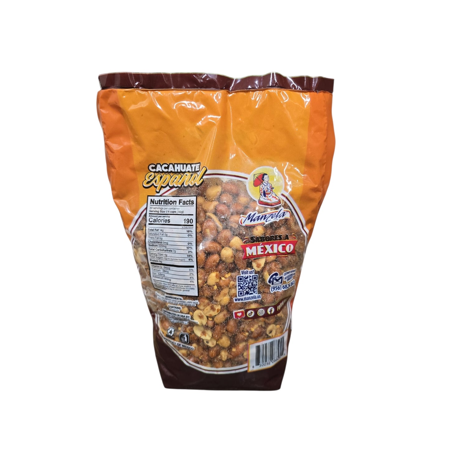 Manzela Cacahuate Español con Chile de Árbol y Ajo – 31.77 oz (900g)
