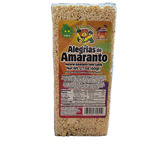 Alegrias De Amaranto Amaranth seed candy 10 pieces box Net wt 1lb 8.5-oz