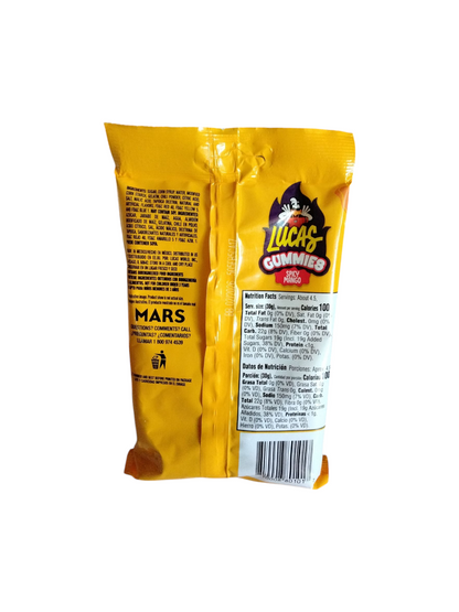 Lucas Gummies spicy Mango 1 pieces Net Weight 4.5-oz Mexican candy spicy gummies