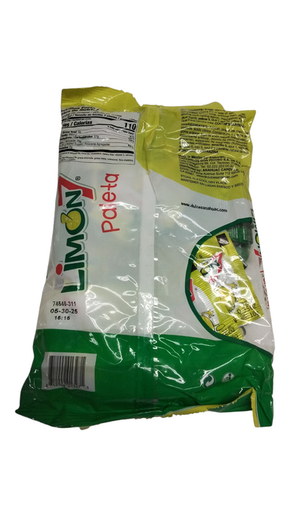 Anahuac Limon 7 Paleta 30 pieces Net weight 10.58-oz Mexican candy