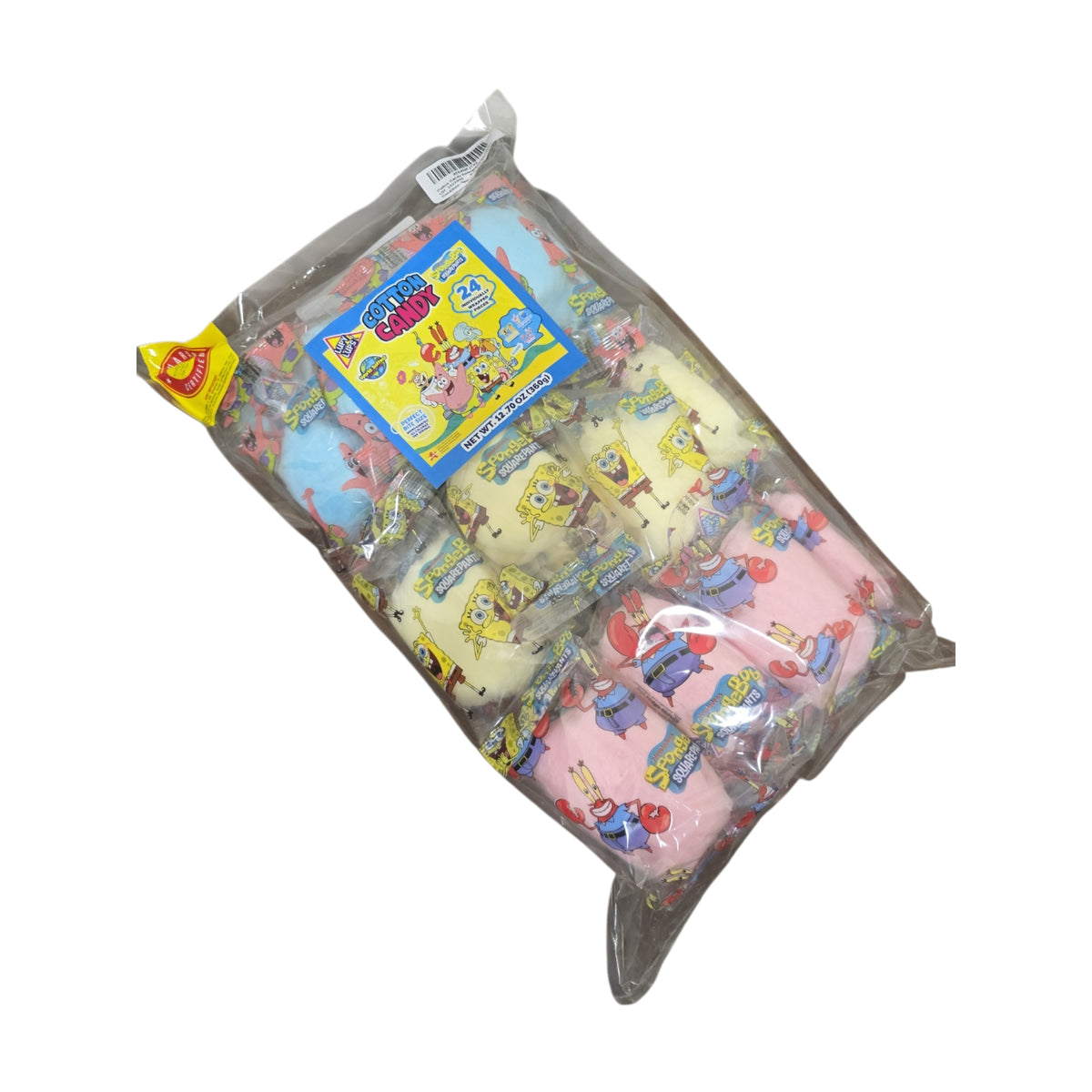 Lupy Lups SpongeBob SquarePants Cotton Candy – 24 Individually Wrapped Pieces – 12.70 oz