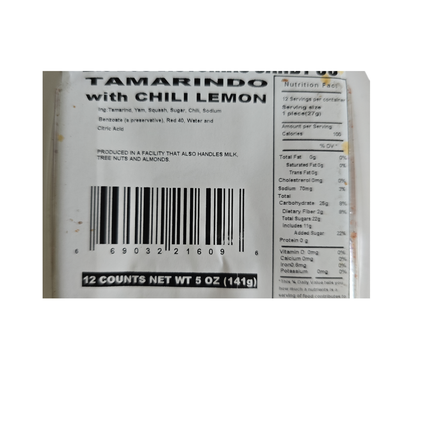 Tarugos Tamarind with Chili  and lemon 12 Pieces Net Wt 5-oz Each  Pack
