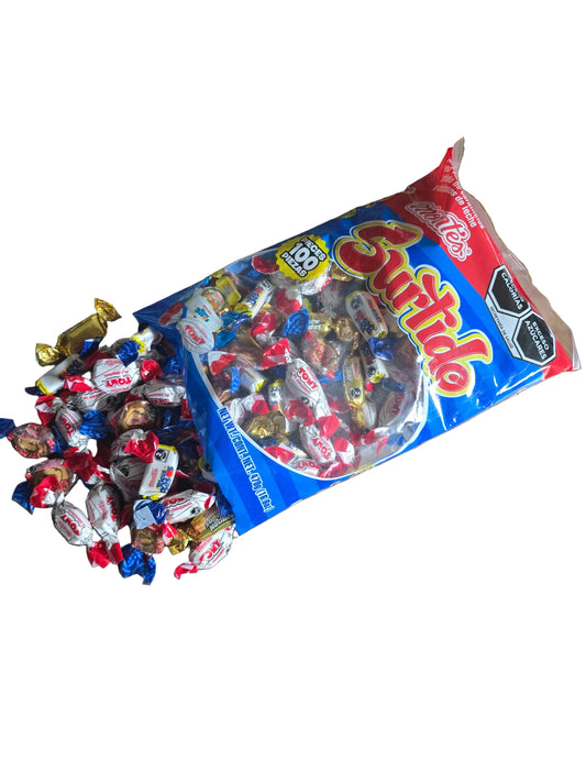 Montes Surtido 16.6oz 100 pieces assorted milk hard and taffees Dulce Caramelo Mexicanos Mexican candy