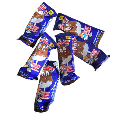De la Rosa Paleta Malva Bony pop marshmallow covered with chocolate 40 pieces net wt 1lb 05-oz