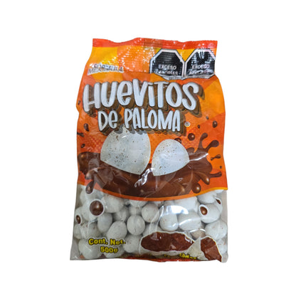 Huevitos de Paloma – Chocolate Flavored Eggs with White Candy Shell (17.64 oz / 500 g)
