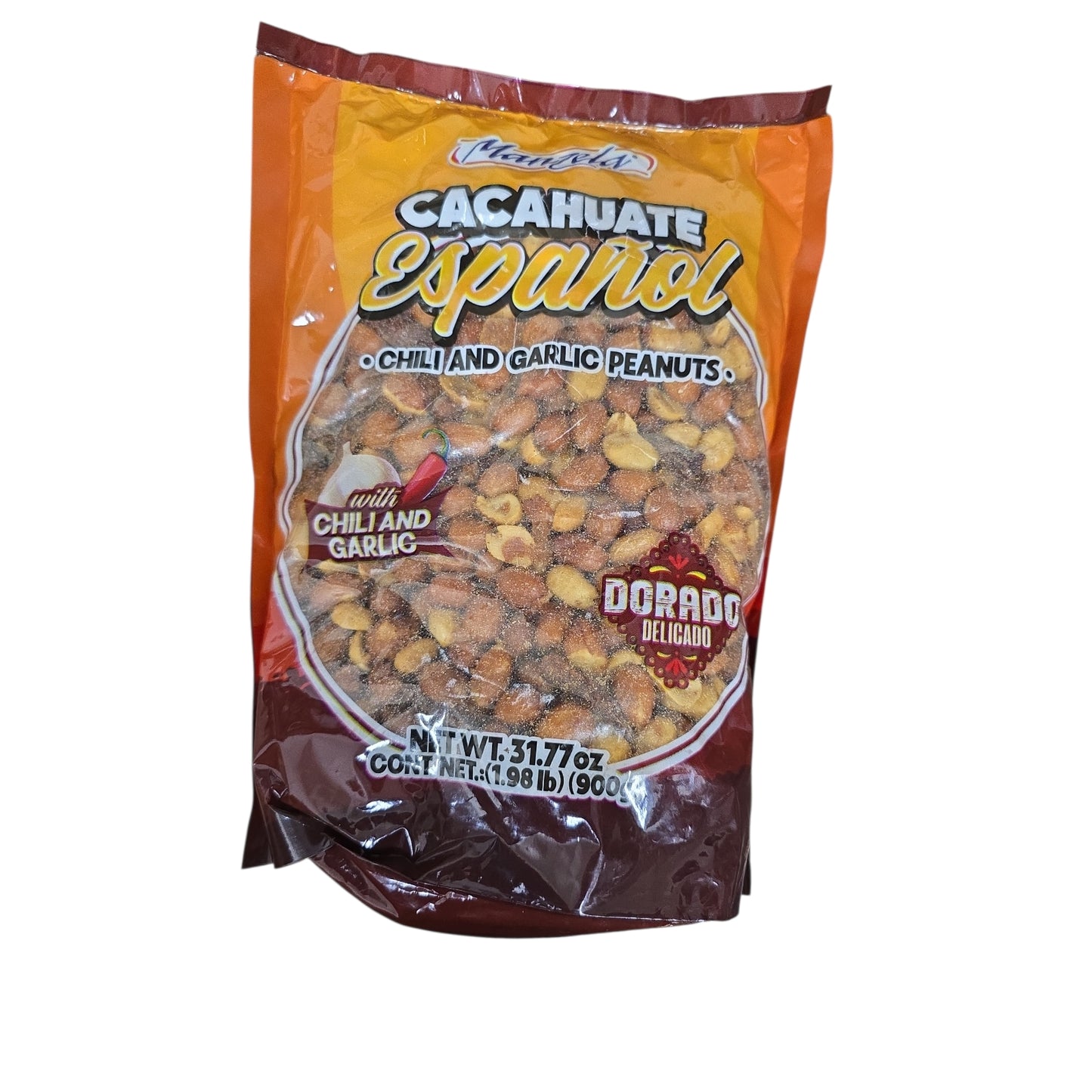 Manzela Cacahuate Español con Chile de Árbol y Ajo – 31.77 oz (900g)